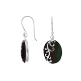 AE-7034-SHB Sterling Silver Oval Shape Earring With Black Shell Jewelry Bali Designs Inc